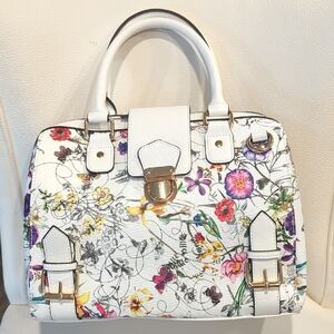 Floral White Satchel Bag